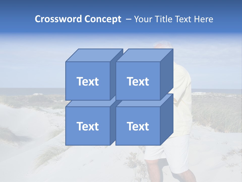 The Man Doing Tai Chi By The Unspoilt Beach. PowerPoint Template