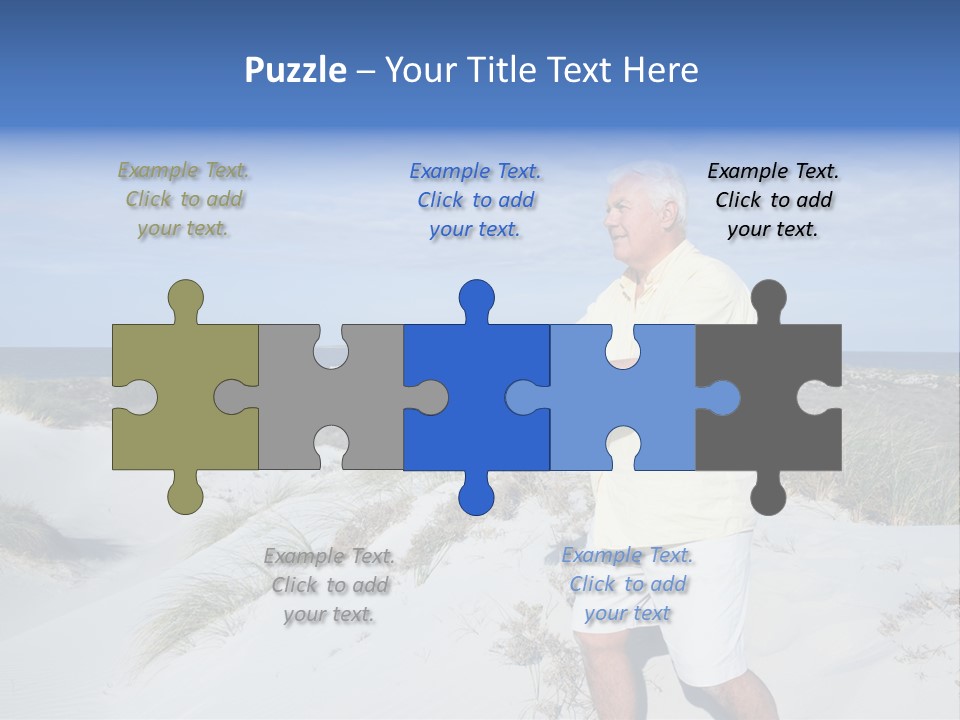 The Man Doing Tai Chi By The Unspoilt Beach. PowerPoint Template