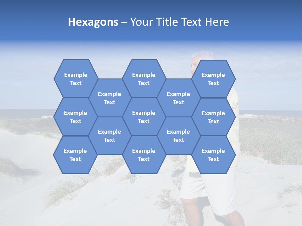 The Man Doing Tai Chi By The Unspoilt Beach. PowerPoint Template