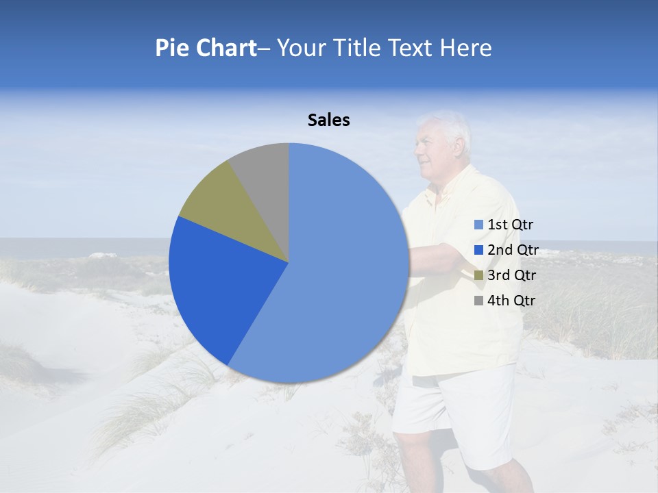 The Man Doing Tai Chi By The Unspoilt Beach. PowerPoint Template