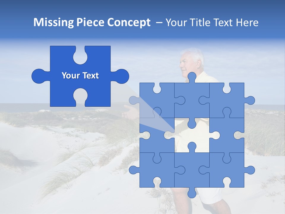 The Man Doing Tai Chi By The Unspoilt Beach. PowerPoint Template
