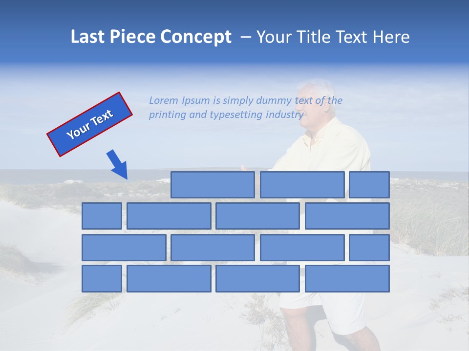 The Man Doing Tai Chi By The Unspoilt Beach. PowerPoint Template