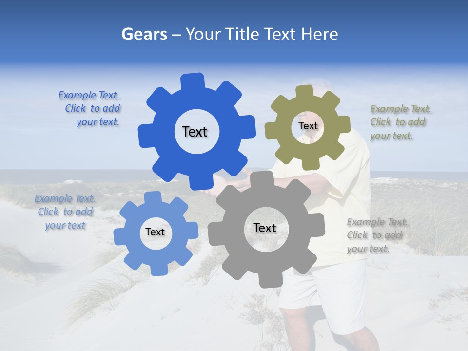 The Man Doing Tai Chi By The Unspoilt Beach. PowerPoint Template