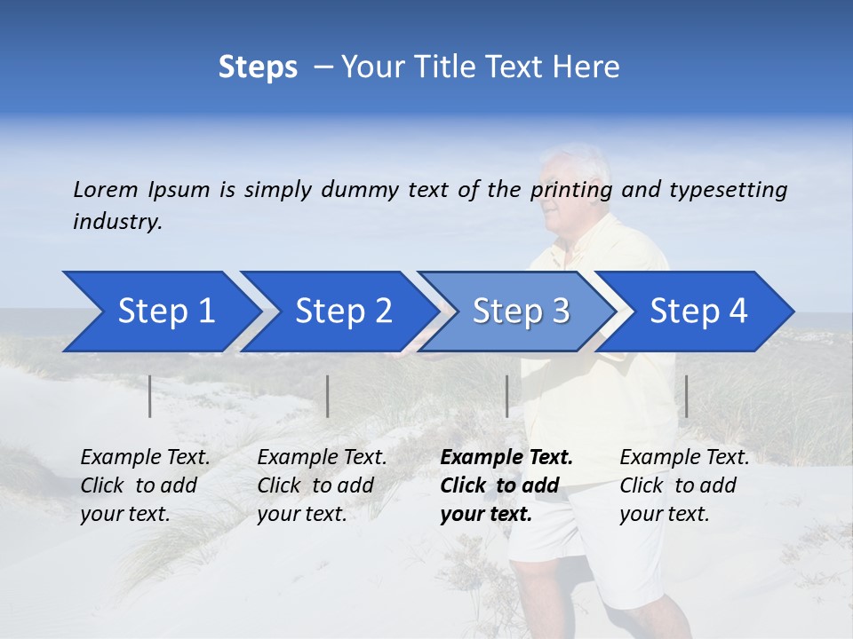 The Man Doing Tai Chi By The Unspoilt Beach. PowerPoint Template