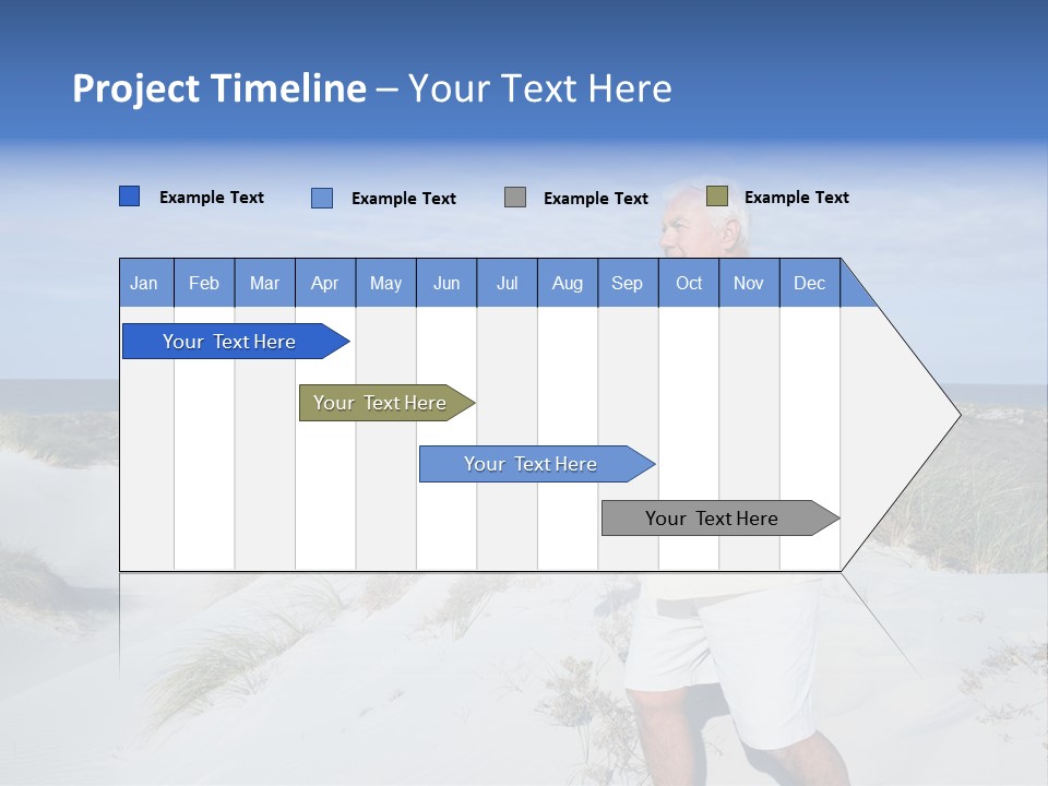 The Man Doing Tai Chi By The Unspoilt Beach. PowerPoint Template