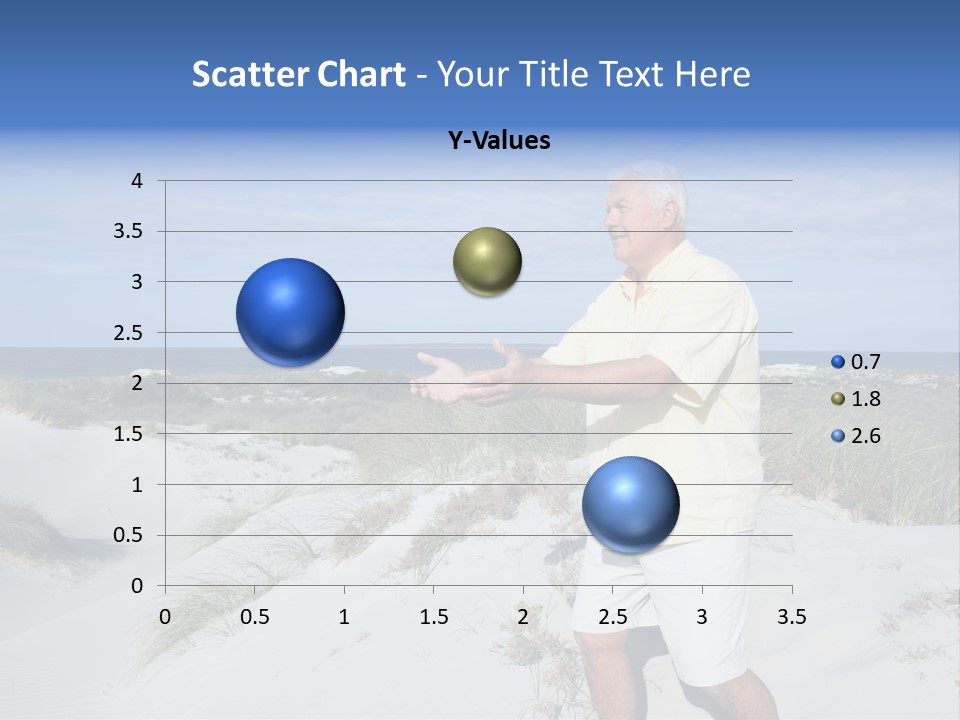The Man Doing Tai Chi By The Unspoilt Beach. PowerPoint Template
