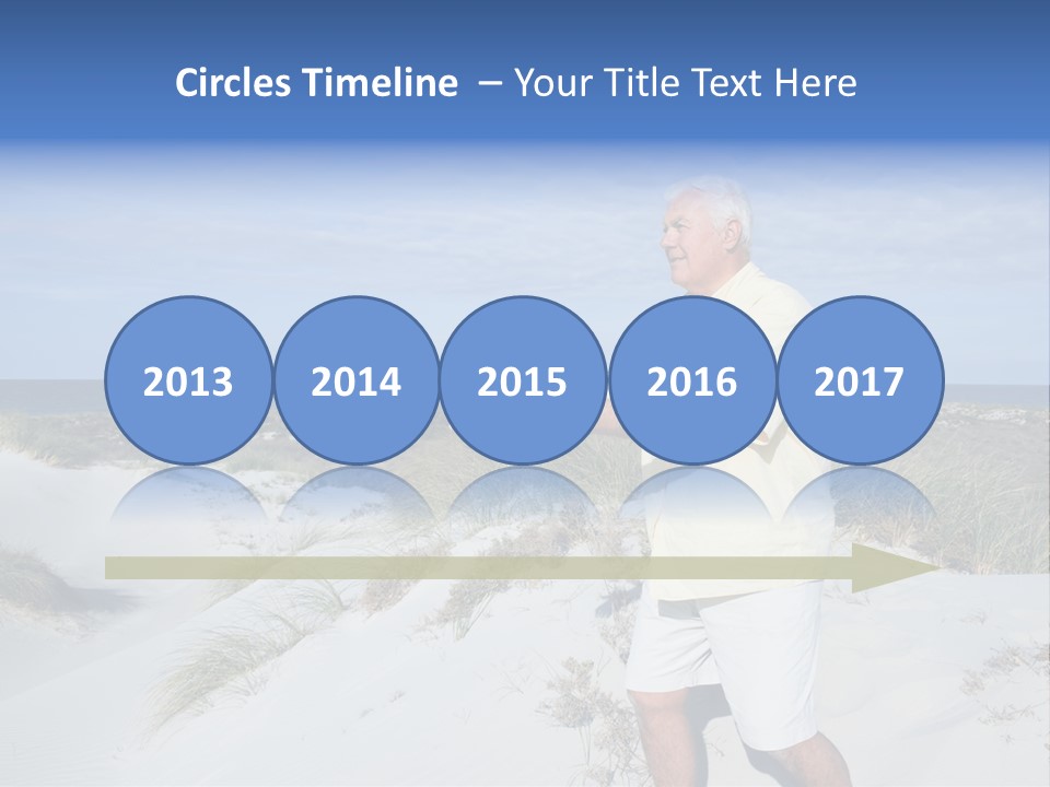 The Man Doing Tai Chi By The Unspoilt Beach. PowerPoint Template