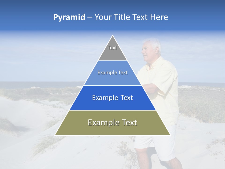 The Man Doing Tai Chi By The Unspoilt Beach. PowerPoint Template
