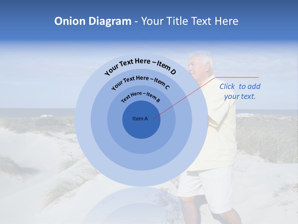 The Man Doing Tai Chi By The Unspoilt Beach. PowerPoint Template