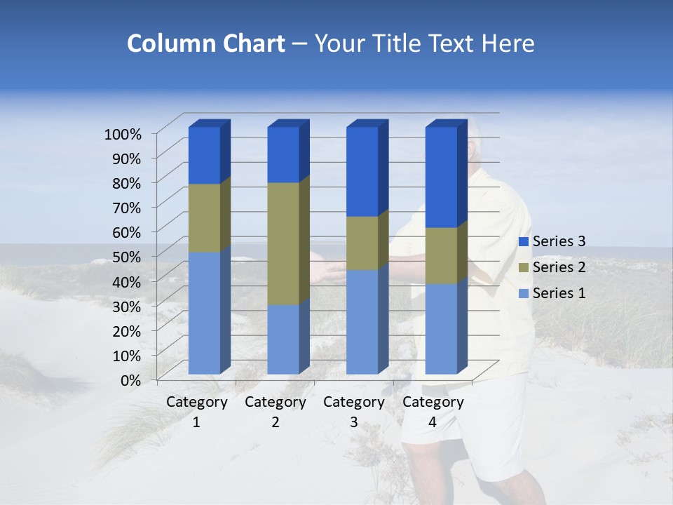 The Man Doing Tai Chi By The Unspoilt Beach. PowerPoint Template