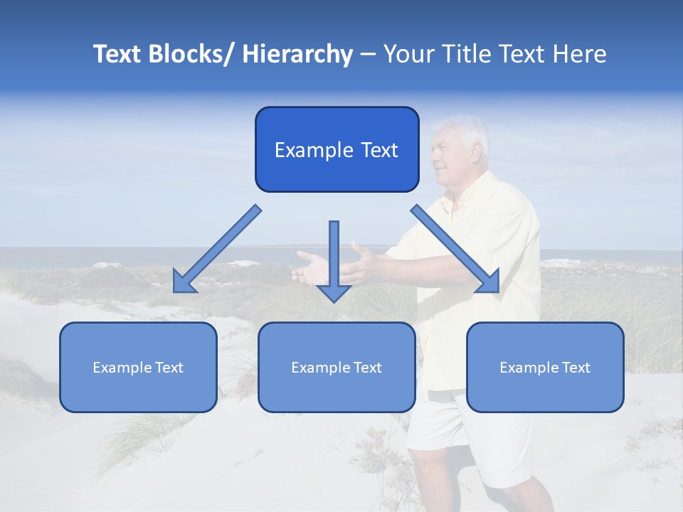 The Man Doing Tai Chi By The Unspoilt Beach. PowerPoint Template