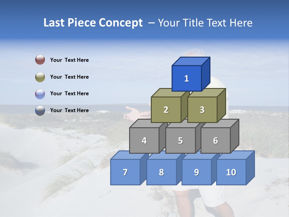 The Man Doing Tai Chi By The Unspoilt Beach. PowerPoint Template
