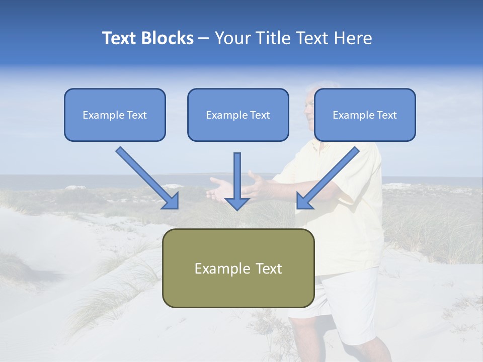 The Man Doing Tai Chi By The Unspoilt Beach. PowerPoint Template