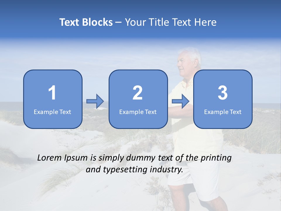 The Man Doing Tai Chi By The Unspoilt Beach. PowerPoint Template
