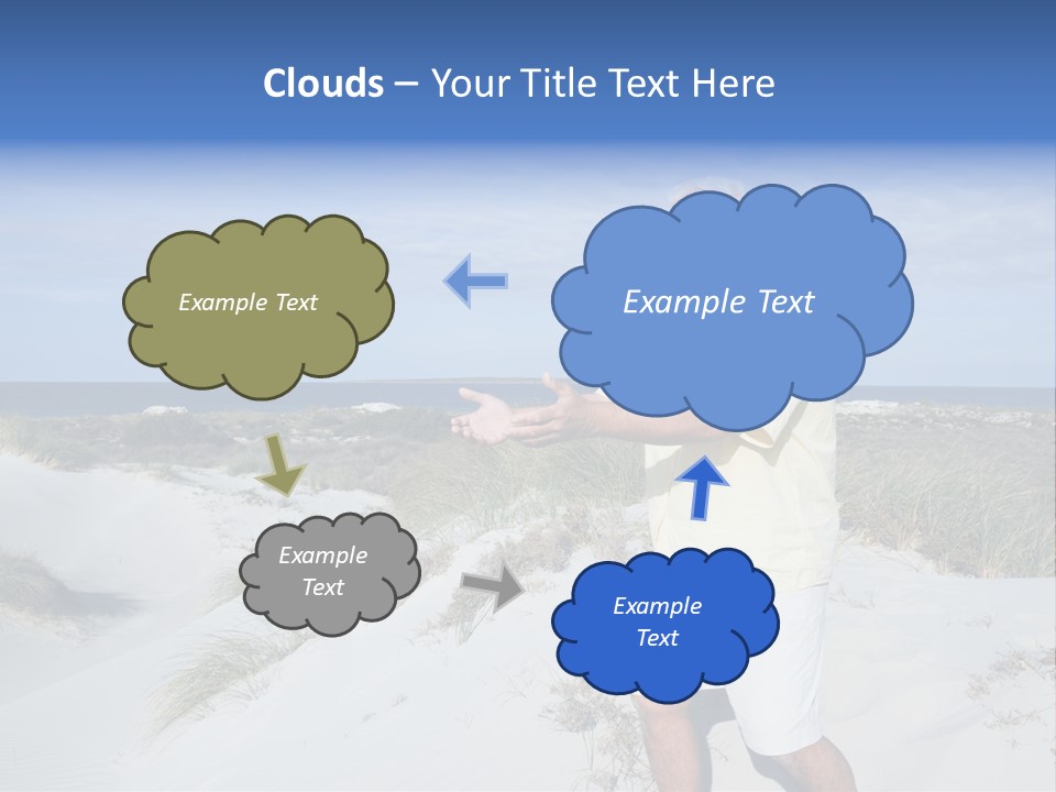 The Man Doing Tai Chi By The Unspoilt Beach. PowerPoint Template