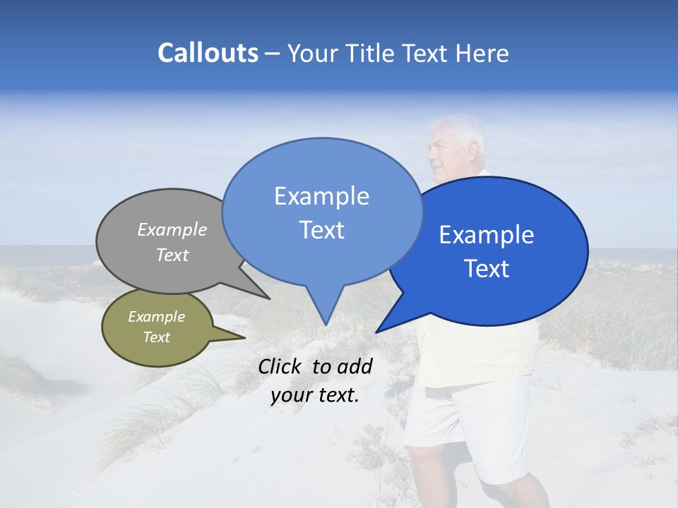 The Man Doing Tai Chi By The Unspoilt Beach. PowerPoint Template
