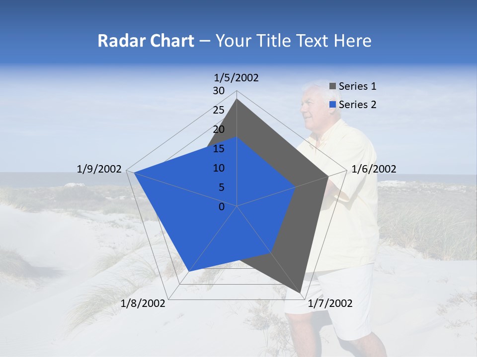 The Man Doing Tai Chi By The Unspoilt Beach. PowerPoint Template