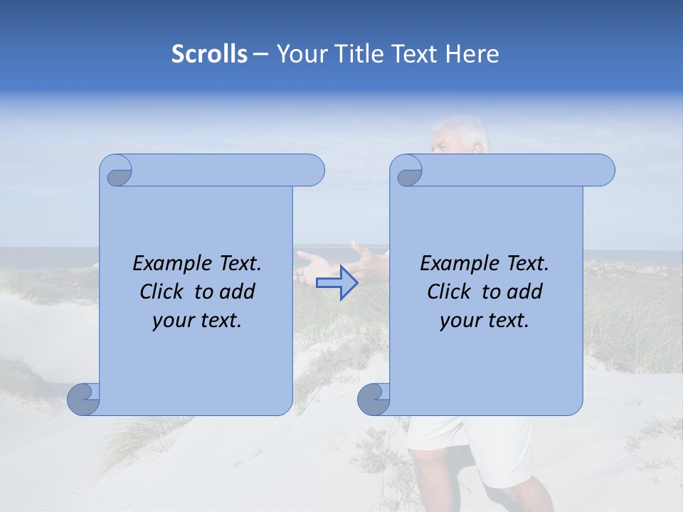The Man Doing Tai Chi By The Unspoilt Beach. PowerPoint Template