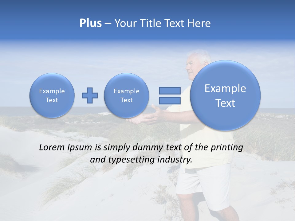 The Man Doing Tai Chi By The Unspoilt Beach. PowerPoint Template