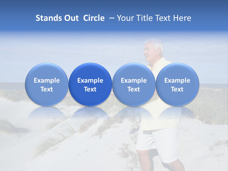 The Man Doing Tai Chi By The Unspoilt Beach. PowerPoint Template