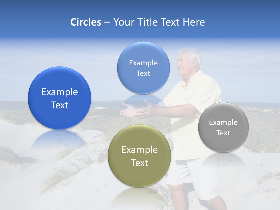 The Man Doing Tai Chi By The Unspoilt Beach. PowerPoint Template