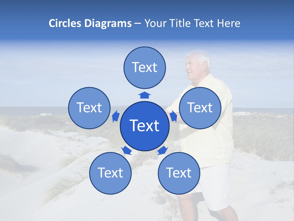 The Man Doing Tai Chi By The Unspoilt Beach. PowerPoint Template