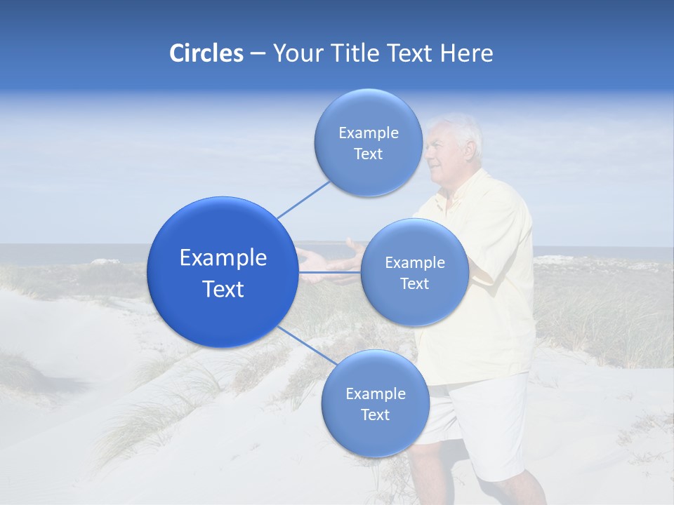 The Man Doing Tai Chi By The Unspoilt Beach. PowerPoint Template