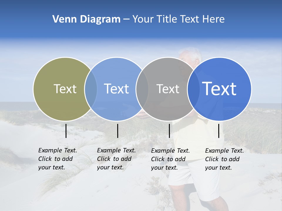 The Man Doing Tai Chi By The Unspoilt Beach. PowerPoint Template