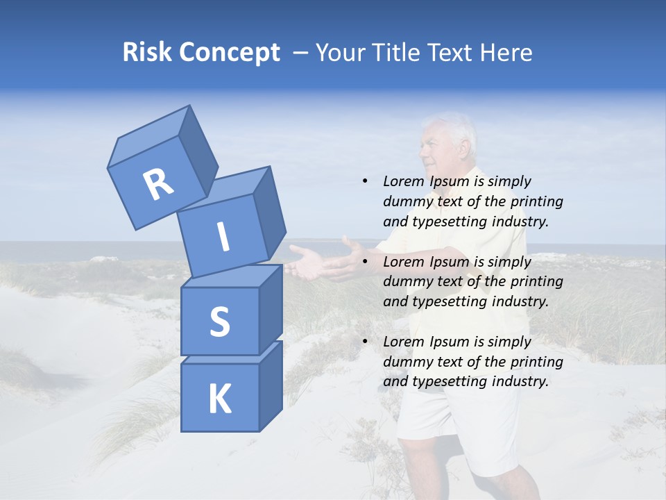 The Man Doing Tai Chi By The Unspoilt Beach. PowerPoint Template