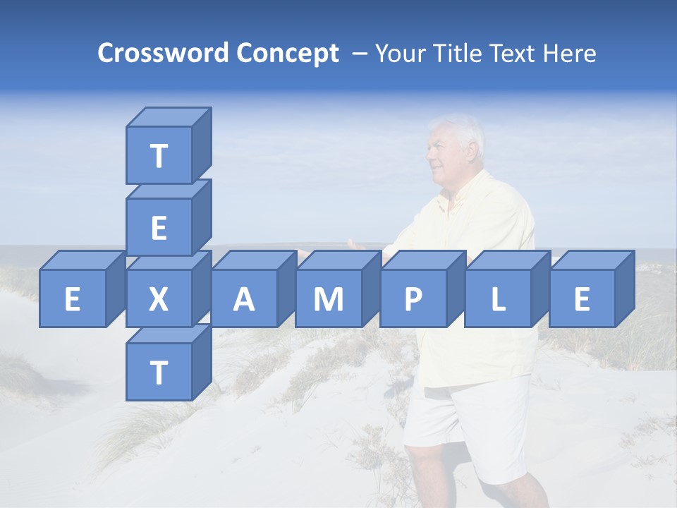 The Man Doing Tai Chi By The Unspoilt Beach. PowerPoint Template