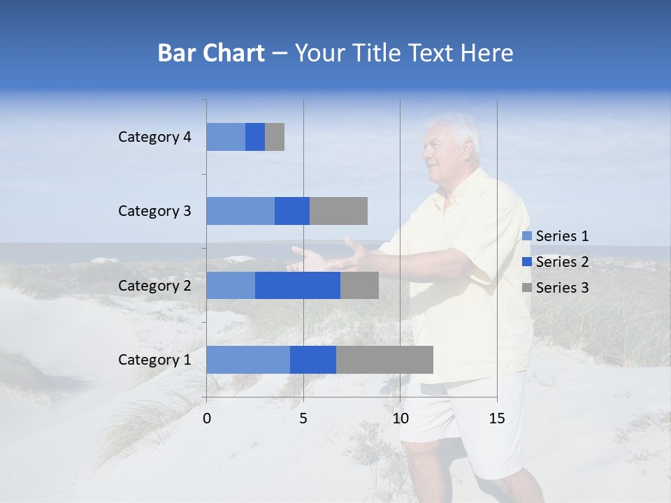 The Man Doing Tai Chi By The Unspoilt Beach. PowerPoint Template