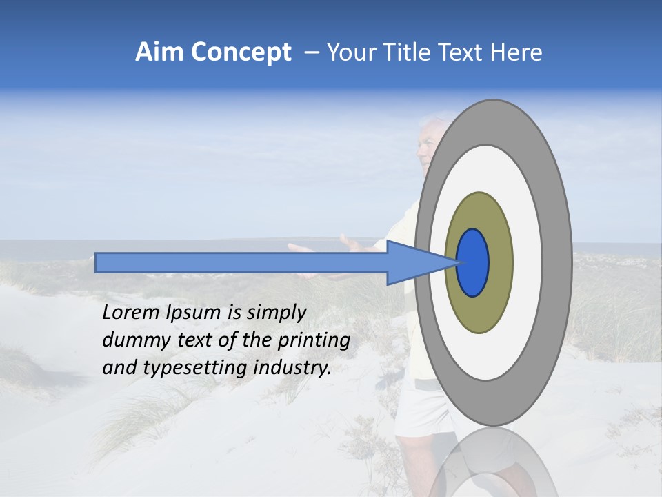 The Man Doing Tai Chi By The Unspoilt Beach. PowerPoint Template
