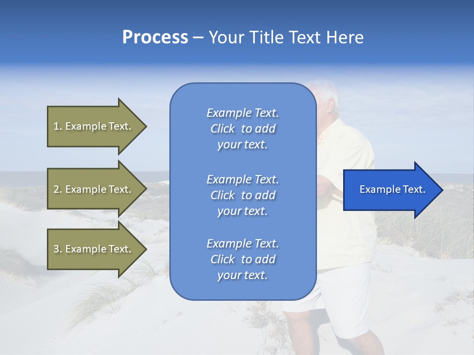 The Man Doing Tai Chi By The Unspoilt Beach. PowerPoint Template