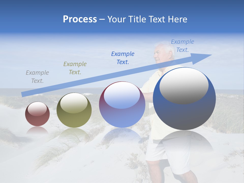 The Man Doing Tai Chi By The Unspoilt Beach. PowerPoint Template