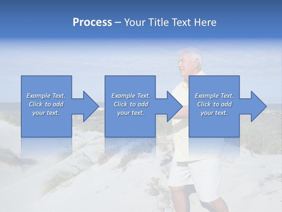 The Man Doing Tai Chi By The Unspoilt Beach. PowerPoint Template