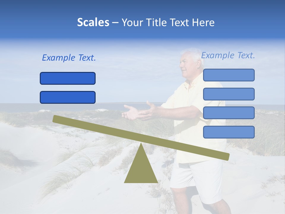 The Man Doing Tai Chi By The Unspoilt Beach. PowerPoint Template