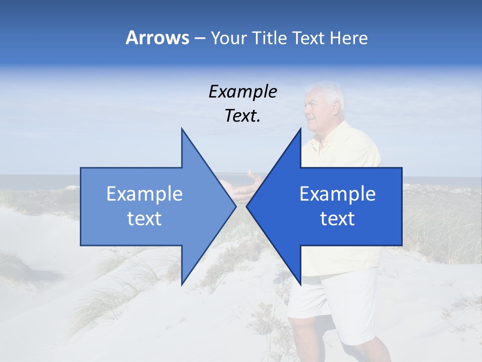 The Man Doing Tai Chi By The Unspoilt Beach. PowerPoint Template
