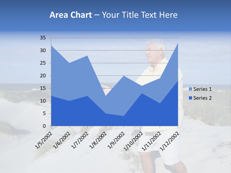 The Man Doing Tai Chi By The Unspoilt Beach. PowerPoint Template
