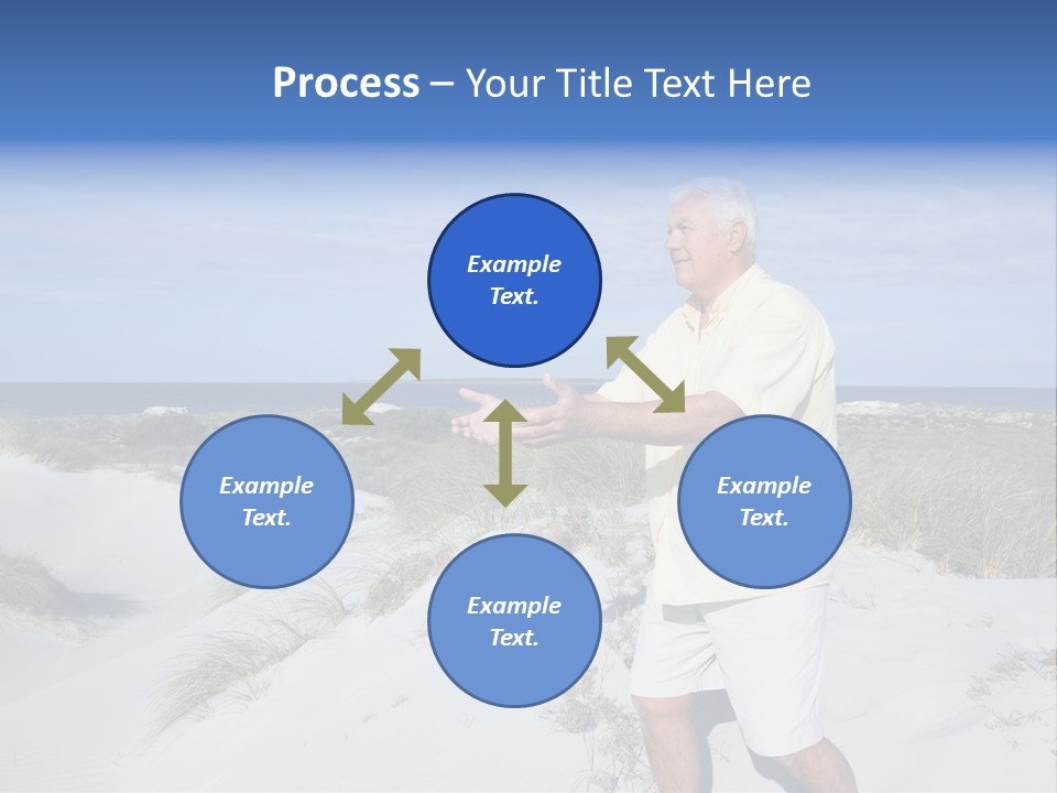 The Man Doing Tai Chi By The Unspoilt Beach. PowerPoint Template
