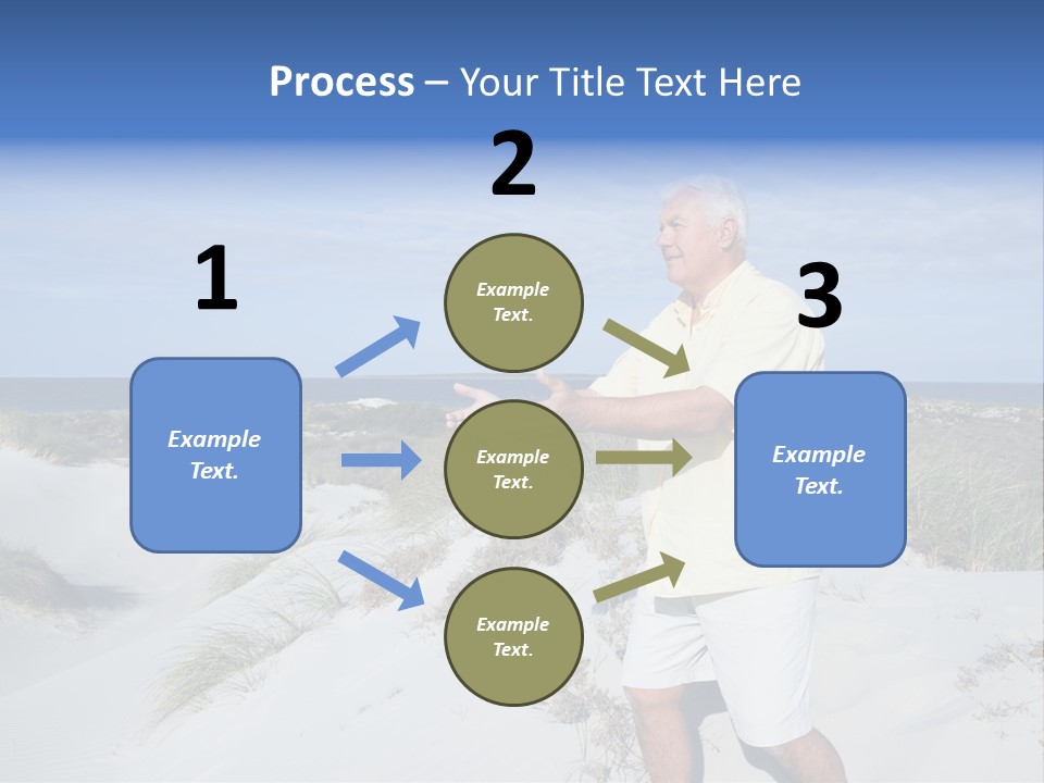 The Man Doing Tai Chi By The Unspoilt Beach. PowerPoint Template