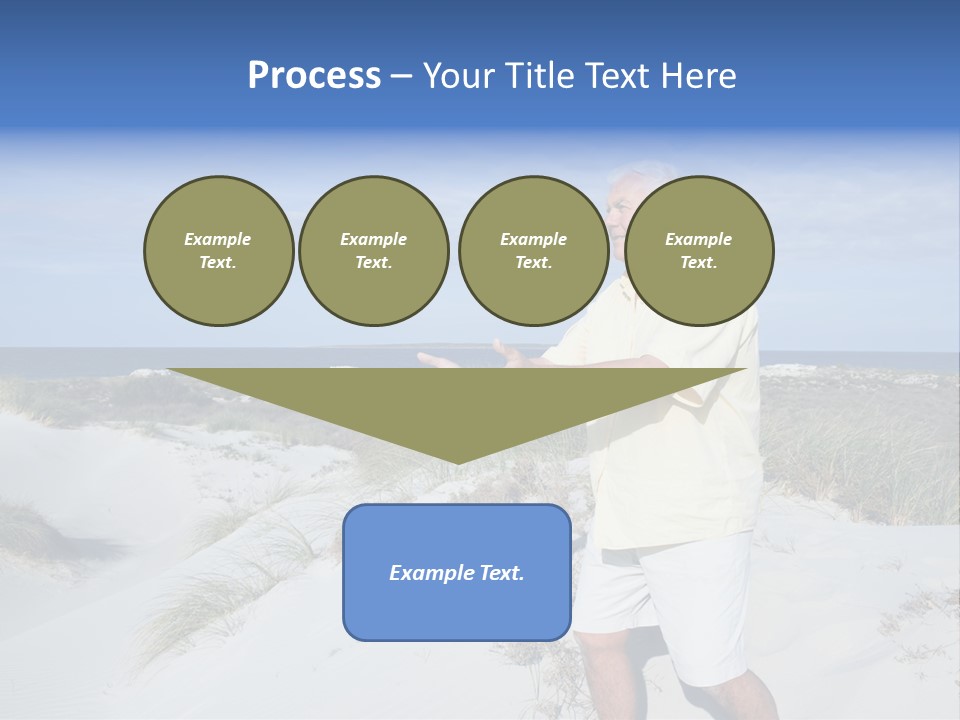 The Man Doing Tai Chi By The Unspoilt Beach. PowerPoint Template