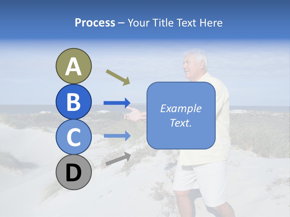 The Man Doing Tai Chi By The Unspoilt Beach. PowerPoint Template