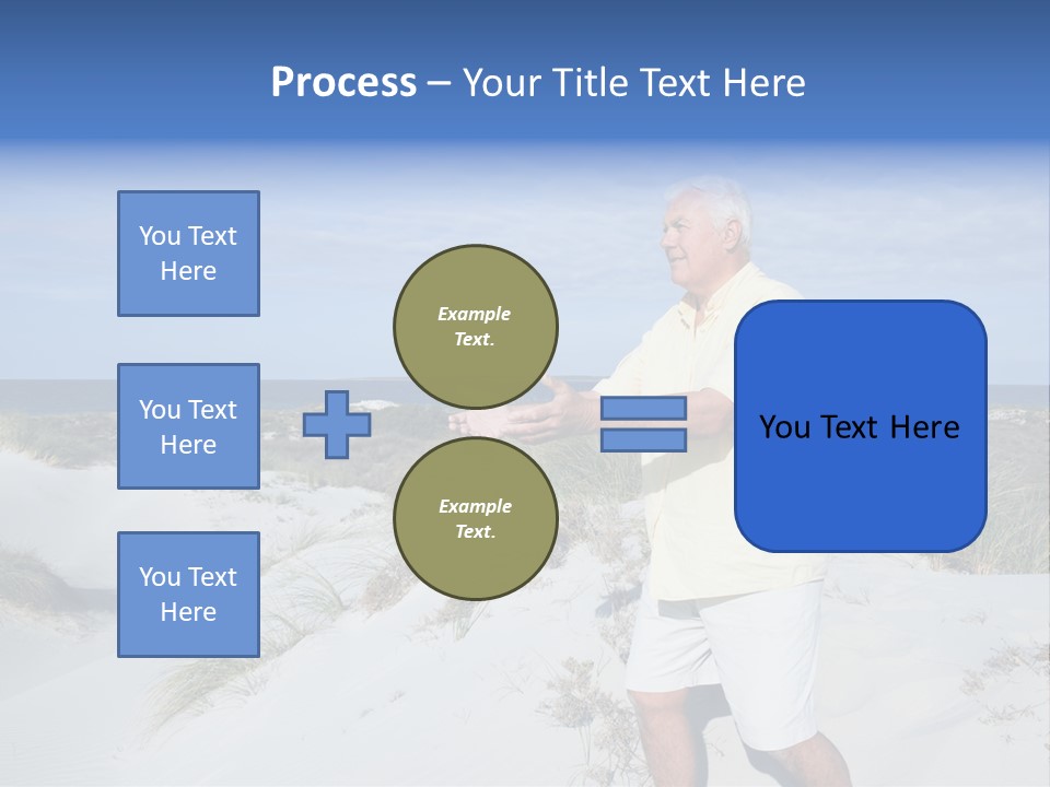 The Man Doing Tai Chi By The Unspoilt Beach. PowerPoint Template
