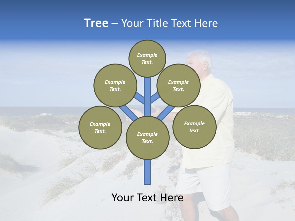 The Man Doing Tai Chi By The Unspoilt Beach. PowerPoint Template