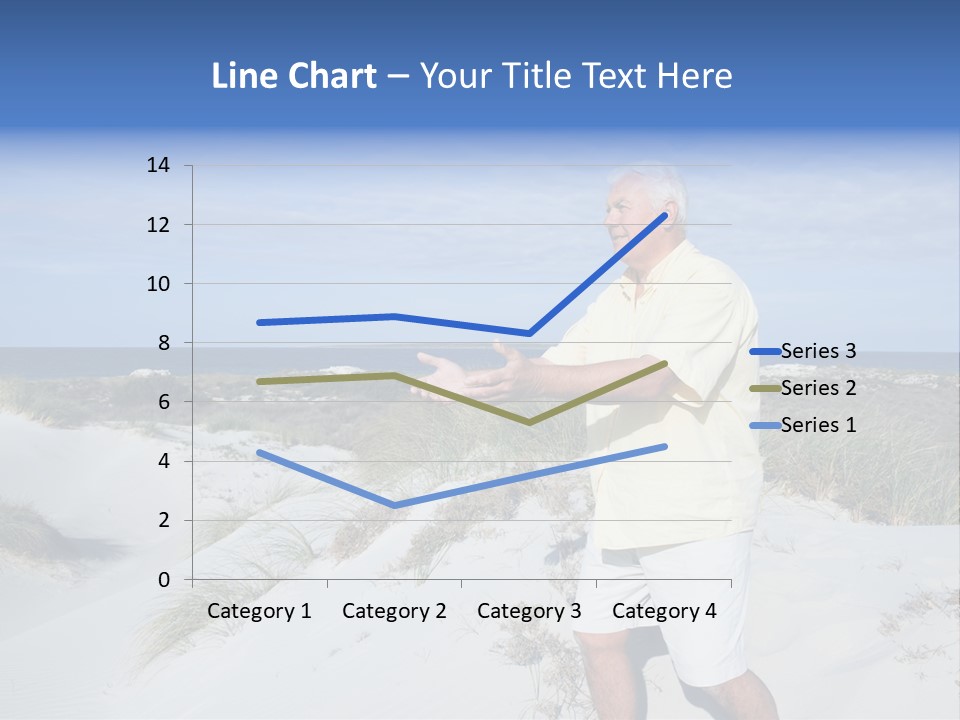 The Man Doing Tai Chi By The Unspoilt Beach. PowerPoint Template