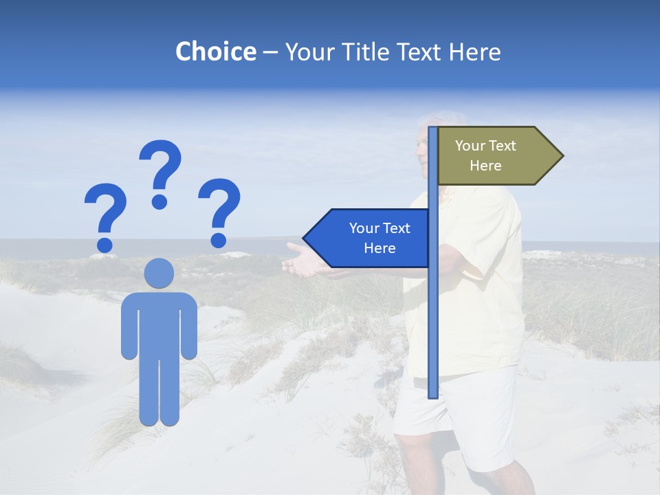 The Man Doing Tai Chi By The Unspoilt Beach. PowerPoint Template