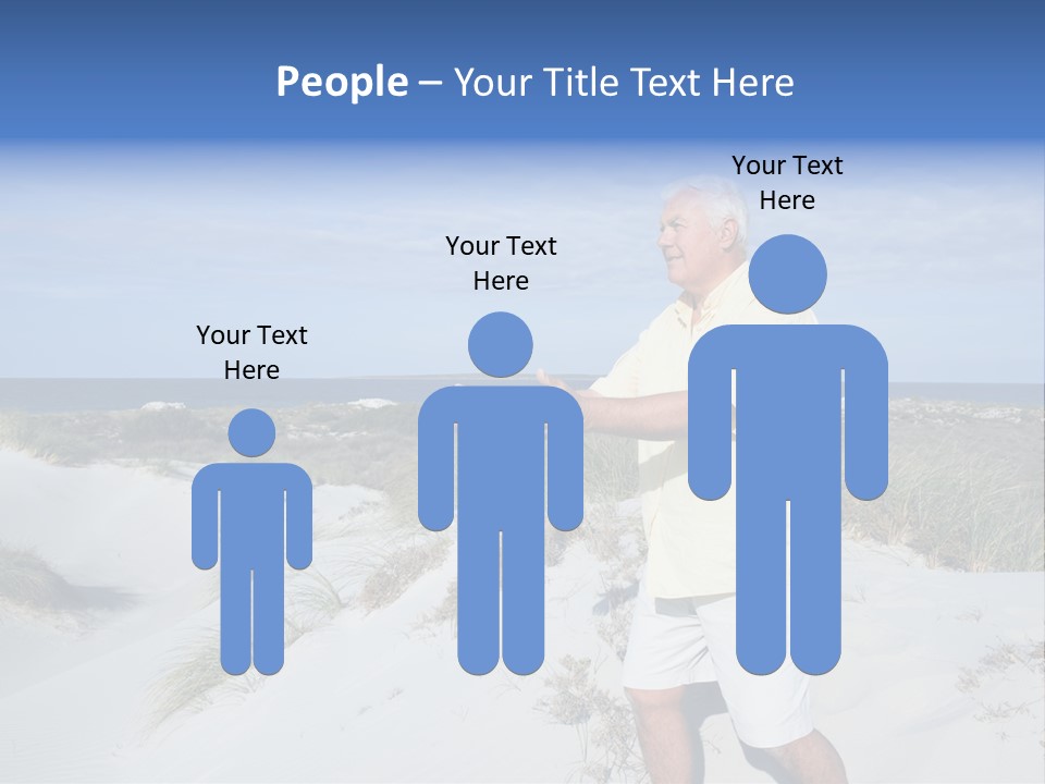 The Man Doing Tai Chi By The Unspoilt Beach. PowerPoint Template