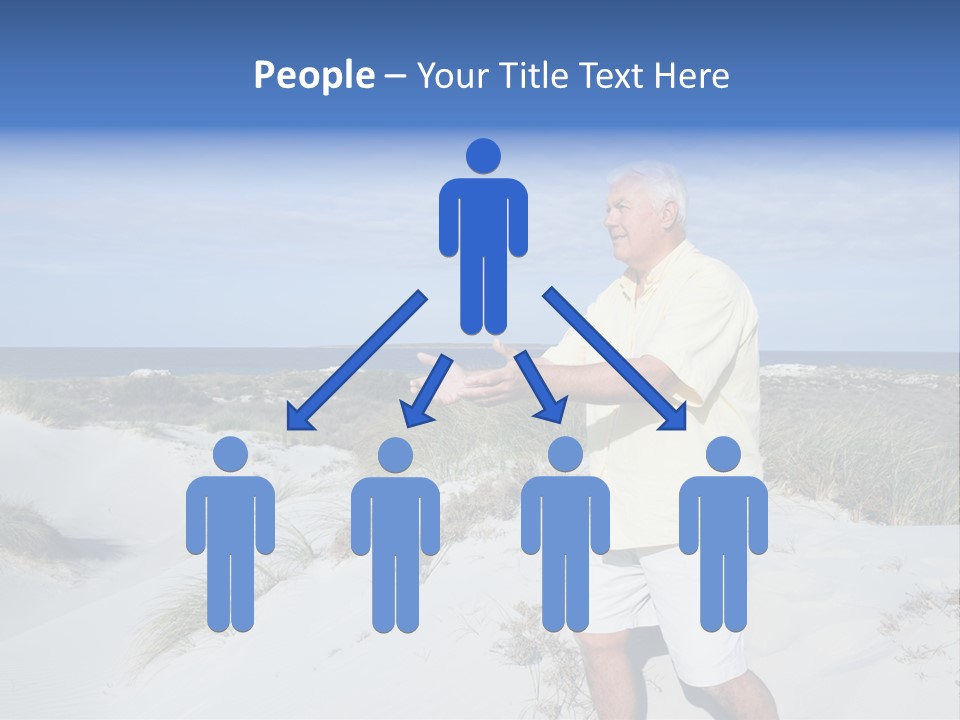 The Man Doing Tai Chi By The Unspoilt Beach. PowerPoint Template