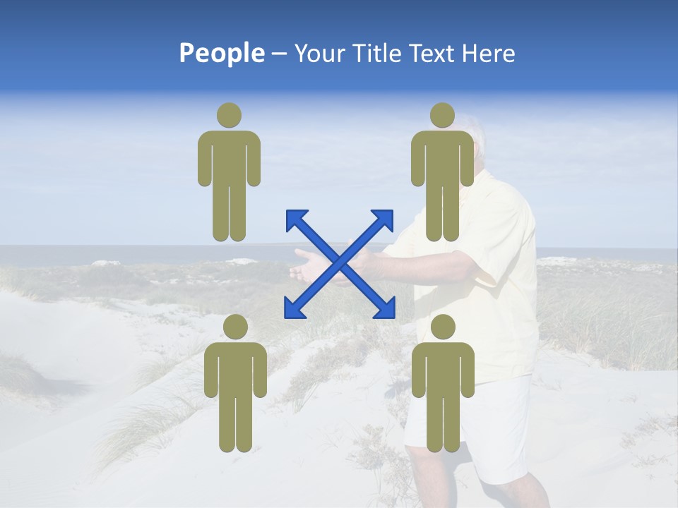 The Man Doing Tai Chi By The Unspoilt Beach. PowerPoint Template