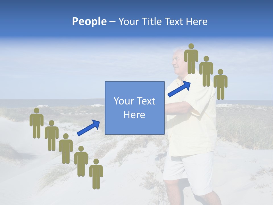 The Man Doing Tai Chi By The Unspoilt Beach. PowerPoint Template